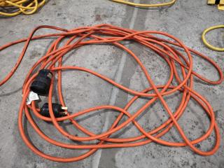 5x Assorted Workshop Power Extension Cords Leads & 2x Power Boards