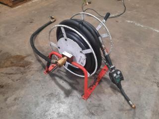 10M Oil Hose & Reel with attached Digitally Metered Nossel