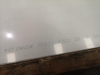 6x Sheets of 0.55mm 304 Stainless Steel Sheets, New