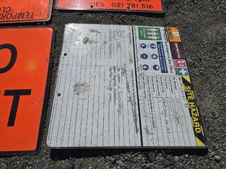 6 x Large Road Works Signs 