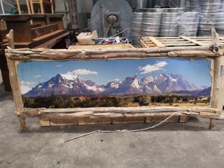 Large Rustic Wood Framed Patagonia Mountains Image w/ Smaller Framed Print