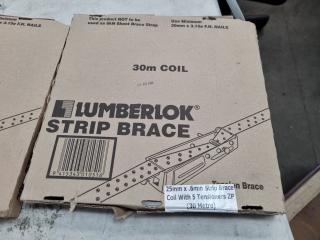 2x Coils Lumberlok Strip Brace + 6x 300mm Sheet Brace Straps