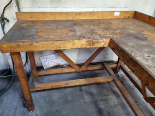 Vintage Wood Corner Workbench