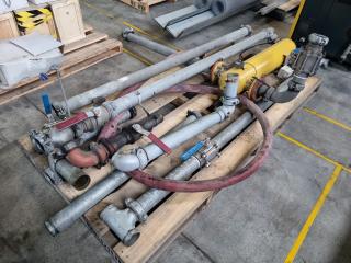 Pallet of Large Galv Pipe and Pressure Tank