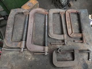 5x Assorted Vintage G-Clamps