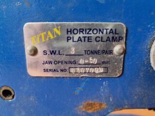 2x Titan Horizontal Plate Clamps, 3-Ton Capacity Combined