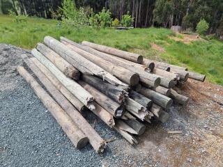 Large Lot of Assorted Length Wooden Posts