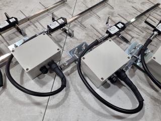 5x Hyperlink HG909Y Yagi Antennas w/ Attached Empty Comm Boxes