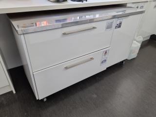 Modern Mobile Drawer Cabinet w/ Stainless Steel Top