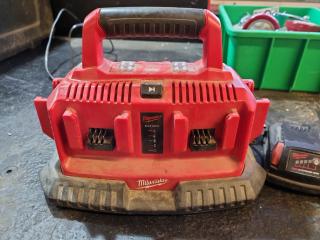 Milwaukee M18 Six Pack Sequential Charger w/ 2x Batteries