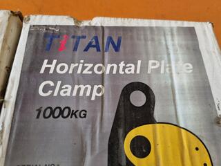 2x Titan Horizontal Plate Clamps, 1000kg Capacity