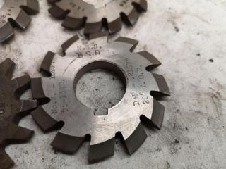 8x Assorted Involute Gear Mill Cutters