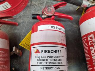 7x Assorted Powder Fire Extinguishers