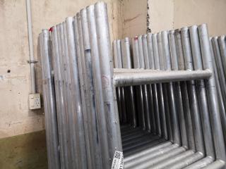 18x Aluminium Upright Scaffolding Frames. 2-metres tall, 720mm wide