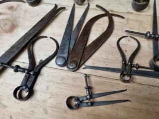 16x Assorted Vintage Inside & Outside Calipers
