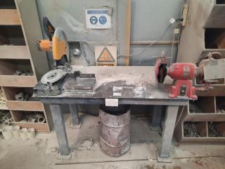 Steel Workbench with 8" Grinder and Cut Off Saw
