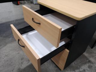 L-Shaped Office Corner Desk Workstation w/ Chair & Mobile