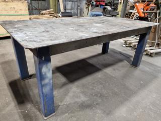 Heavy Duty Steel Topped Workshop Table w/ Vice