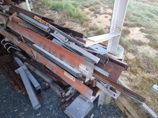 Large Rack of Assorted Steel and Aluminum Supplies 