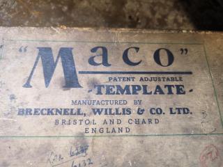 Vintage Maco Adjustable Template Tool w/ Box + 2nd Tool