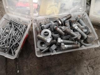 Assorted Fastening Hardware, Screws, Bolts, Nails & More