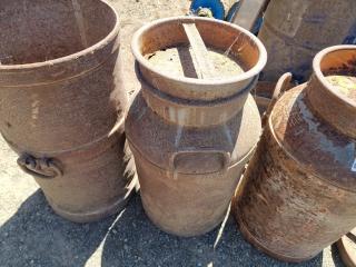 3 Antique Milk Urns