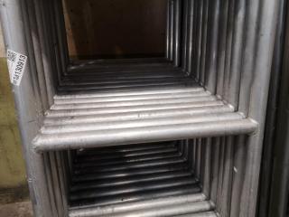 18x Aluminium Upright Scaffolding Frames. 2-metres tall, 720mm wide