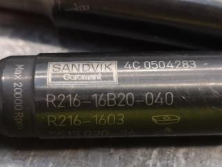 2x Sandvik Coromant Indexable Ball End Mills w/ Spare Indexes