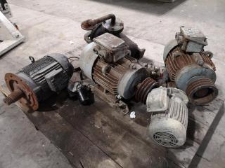 4x Assorted 3-Phase Electric Induction Motors + Pressure Vessel & More