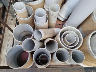 Assorted PVC Pipe Connectors, Fittings, w/ Steel Crate