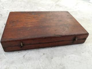 Antique Small Treading Tapper Set w/ Wood Case, Incomplete