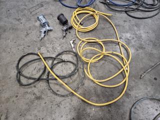 Assorted Airline Hoses And Air Tools