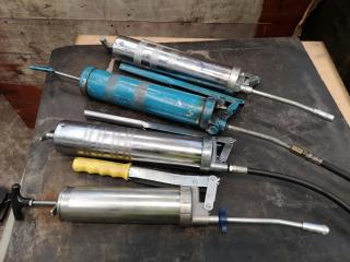 4x Assorted Hand Operated Grease Dispensers