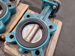 2x 80mm PN16 Butterfly Valves