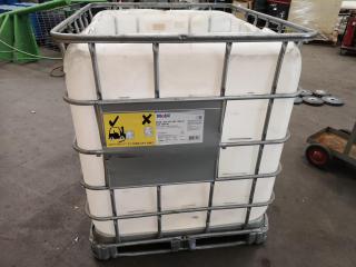 1000L Industrial Plastic Tank in Cage, Top cut off