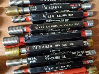 49x Assorted Precision Thread Plug Gauges