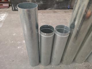 11x Assorted Size Galvanised Steel Duct Flues