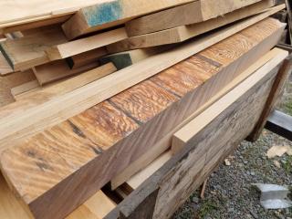 Bin of Assorted Softwood & Hardwood Boards