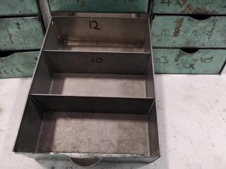 3x Metal Benchtop Workshop Parts Drawer Units