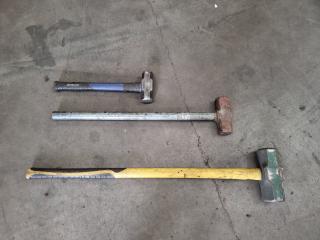 3 Various Size Sledge Hammers