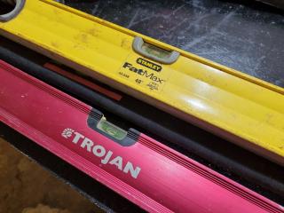 2x 1220mm Bubble Levels by Stanley and Trojan