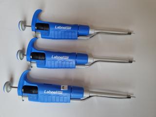 3x Labnet BioPette Plus Single Channel Pipettes w/ Stand