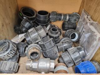 Assorted PVC & Brass Pipe Fittings, Couplings, & More