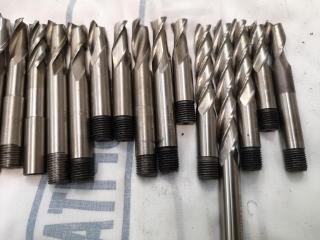 79x Assorted Ball, Square Edge, Rounded Edge & Finishing End Mill Bits