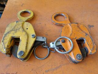 2x Beaver Vertical Plate Clamps, 1000kg Capacity