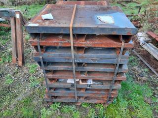 Lot of 8 Collapsible Steel Storge Boxes.