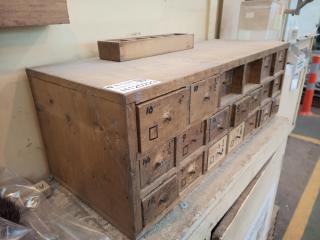 Antique Wooden Drawer Unit of Screws