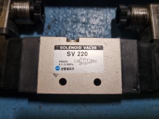 3x SYM SV220 5/2 Way Pneumatic Electric Solenoid Valve