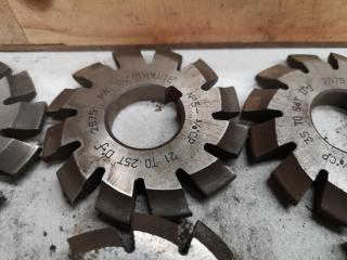 8x Assorted Involute Gear Mill Cutters