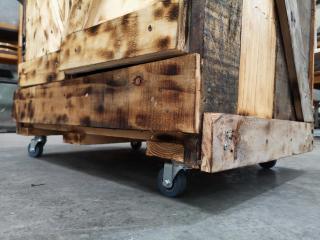 Custom Rustic Styled Wood Mobile Cabinet